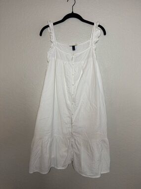 Universal Thread White Button-Front Sundress with Twisted Straps